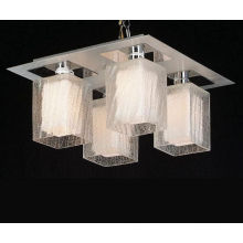 Modern Ceiling Lights White Glass Shade Inside and Transparent Glass Outside (MX8105-4W)